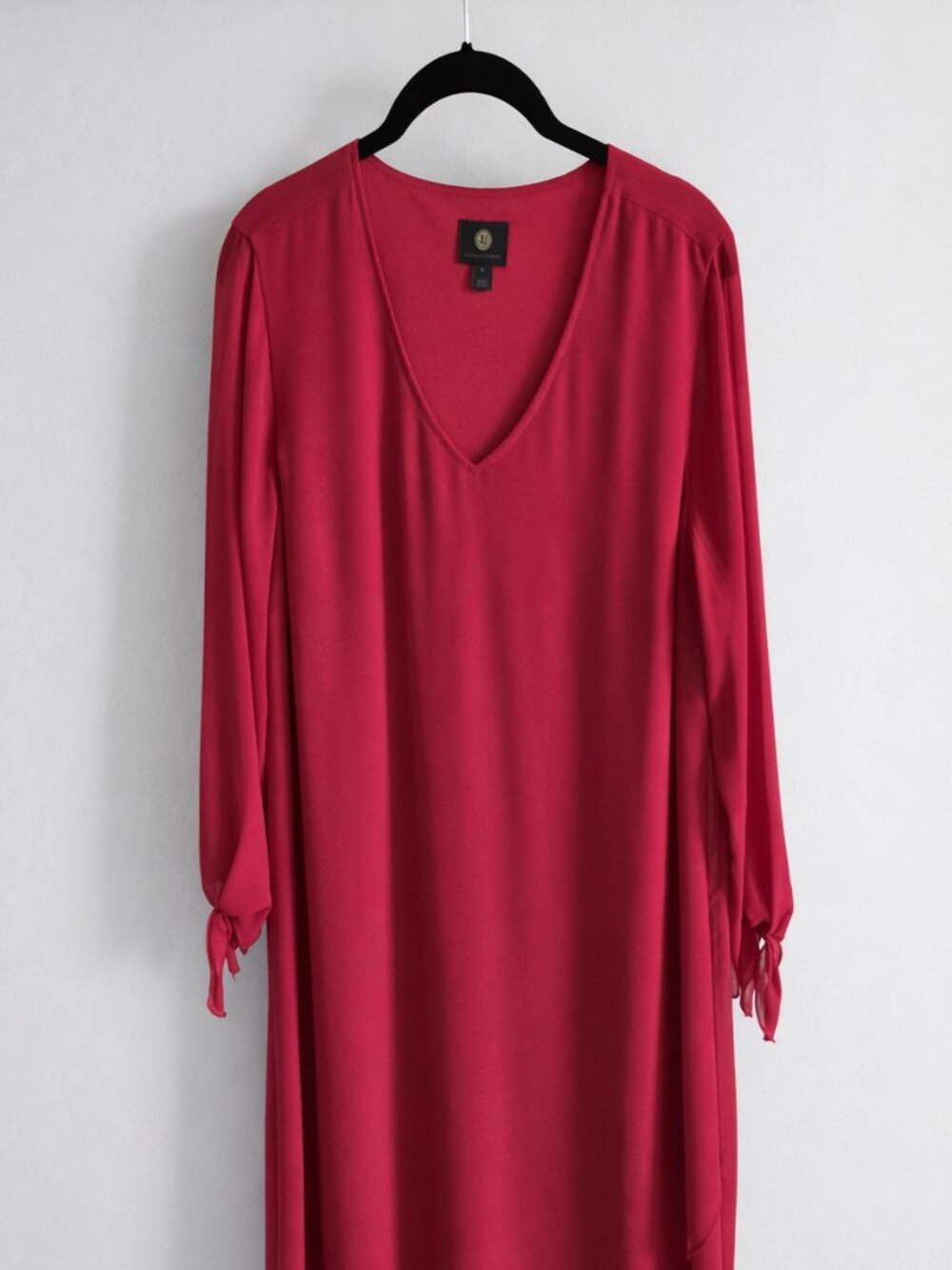 Stunning Red V‑Neck Dress – Size M